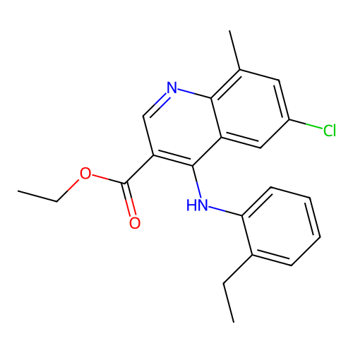 Ethyl 6-chloro-4-[(2-ethylphenyl)amino]-8-methylquinoline-3-carboxylate structure