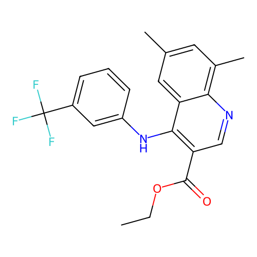 Ethyl 6,8-dimethyl-4-{[3-(trifluoromethyl)phenyl]amino}quinoline-3-carboxylate structure