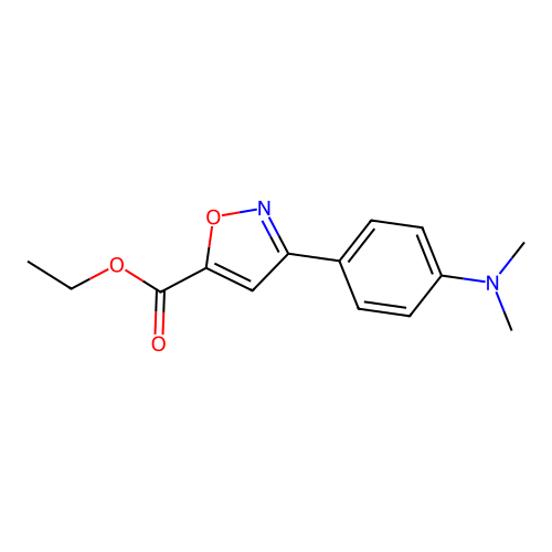 Ethyl 3-[4-(dimethylamino)phenyl]-1,2-oxazole-5-carboxylate structure