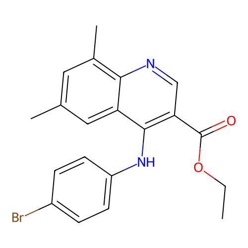 Ethyl 4-[(4-bromophenyl)amino]-6,8-dimethylquinoline-3-carboxylate structure
