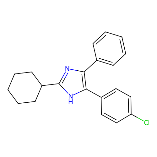 5-(4-chlorophenyl)-2-cyclohexyl-4-phenyl-1H-imidazole structure