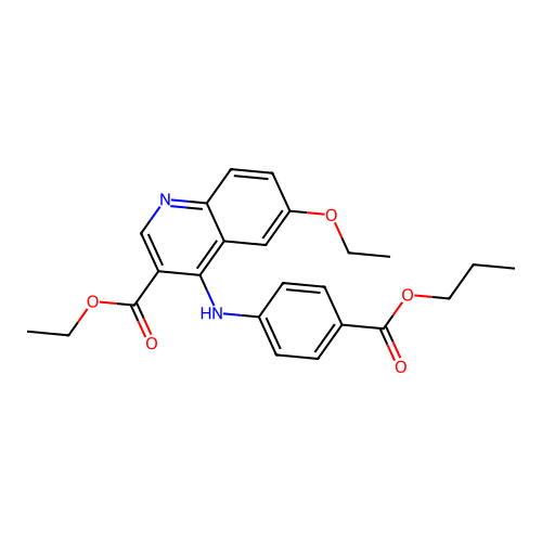 Ethyl 6-ethoxy-4-{[4-(propoxycarbonyl)phenyl]amino}quinoline-3-carboxylate structure