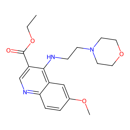 Ethyl 6-methoxy-4-(2-morpholin-4-ylethylamino)quinoline-3-carboxylate structure