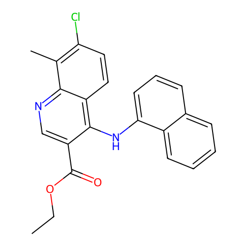 Ethyl 7-chloro-8-methyl-4-(naphthalen-1-ylamino)quinoline-3-carboxylate structure