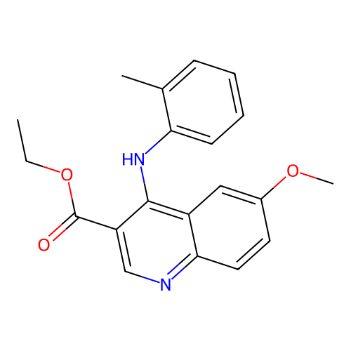 Ethyl 6-methoxy-4-[(2-methylphenyl)amino]quinoline-3-carboxylate structure