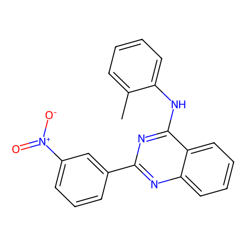 N-(2-methylphenyl)-2-(3-nitrophenyl)quinazolin-4-amine structure