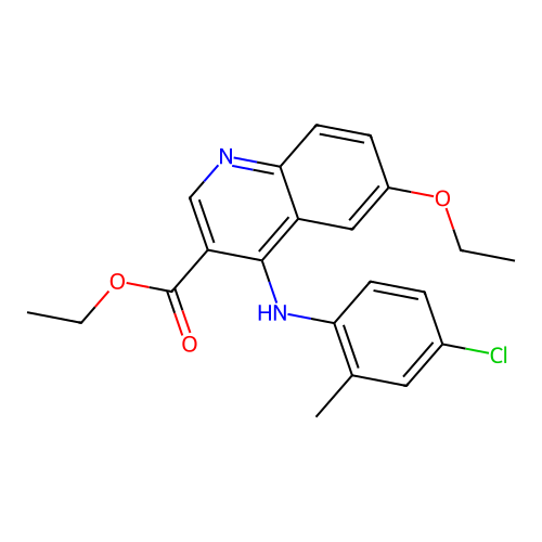 Ethyl 4-[(4-chloro-2-methylphenyl)amino]-6-ethoxyquinoline-3-carboxylate structure