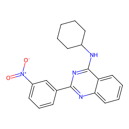 N-cyclohexyl-2-(3-nitrophenyl)quinazolin-4-amine structure