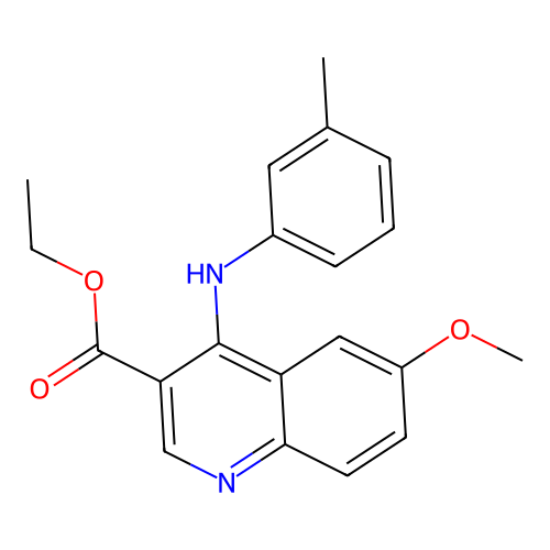 Ethyl 6-methoxy-4-[(3-methylphenyl)amino]quinoline-3-carboxylate structure