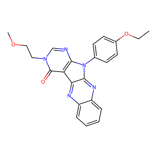 11-(4-ethoxyphenyl)-3-(2-methoxyethyl)-3,11-dihydro-4H-pyrimido[5',4':4,5]pyrrolo[2,3-b]quinoxalin-4-one structure