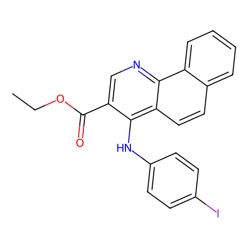 Ethyl 4-[(4-iodophenyl)amino]benzo[h]quinoline-3-carboxylate structure