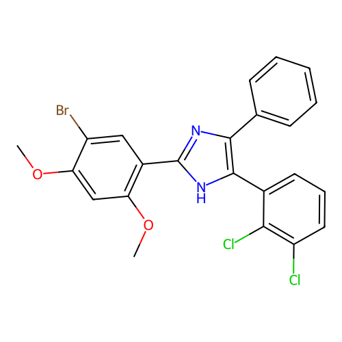 2-(5-bromo-2,4-dimethoxyphenyl)-5-(2,3-dichlorophenyl)-4-phenyl-1H-imidazole structure