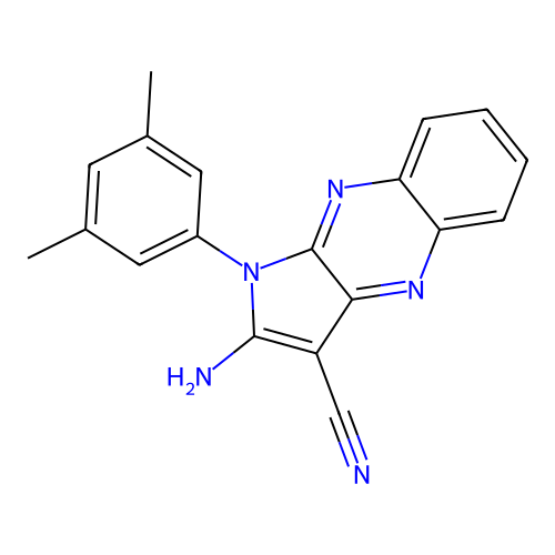 2-amino-1-(3,5-dimethylphenyl)-1H-pyrrolo[2,3-b]quinoxaline-3-carbonitrile structure