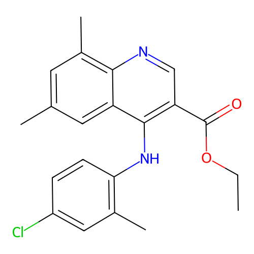 Ethyl 4-[(4-chloro-2-methylphenyl)amino]-6,8-dimethylquinoline-3-carboxylate structure