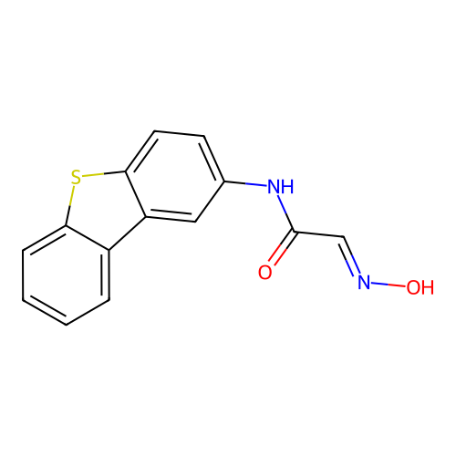 N-Dibenzothiophen-2-yl-2-[(E)-hydroxyimino]-acetamide structure