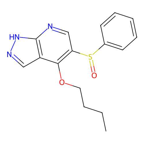 4-Butoxy-5-(phenylsulfinyl)-1H-pyrazolo[3,4-b]pyridine structure