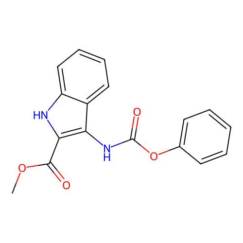methyl 3-((phenoxycarbonyl)amino)-1H-indole-2-carboxylate structure