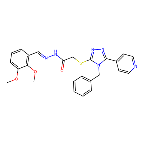(E)-2-((4-benzyl-5-(pyridin-4-yl)-4H-1,2,4-triazol-3-yl)thio)-N'-(2,3-dimethoxybenzylidene)acetohydrazide structure