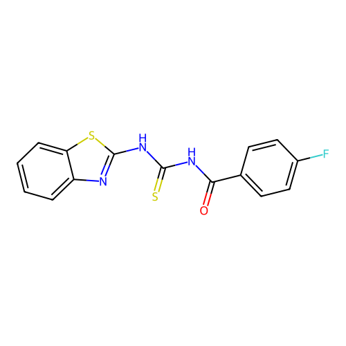 N-(1,3-benzothiazol-2-ylcarbamothioyl)-4-fluorobenzamide structure