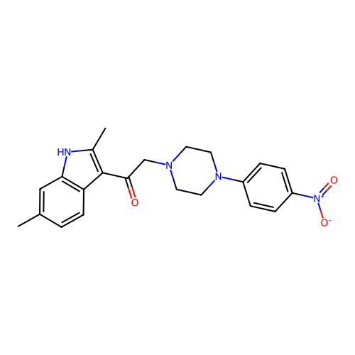 1-(2,6-dimethyl-1H-indol-3-yl)-2-[4-(4-nitrophenyl)piperazin-1-yl]ethanone structure