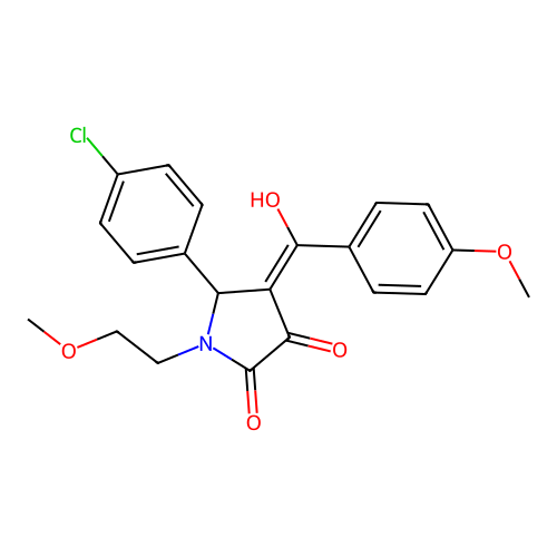 5-(4-chlorophenyl)-3-hydroxy-4-(4-methoxybenzoyl)-1-(2-methoxyethyl)-1H-pyrrol-2(5H)-one structure