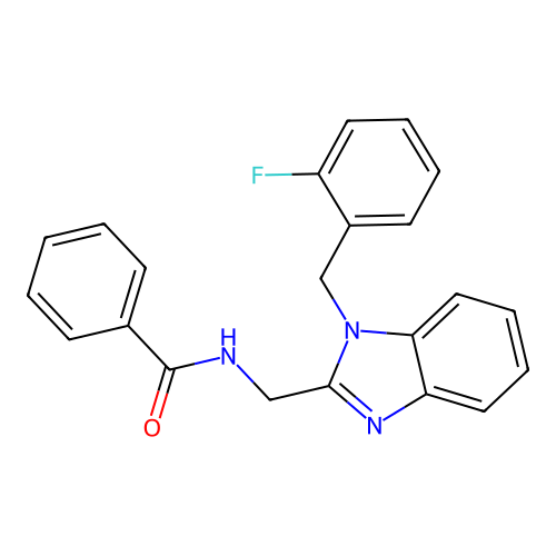 N-({1-[(2-fluorophenyl)methyl]benzimidazol-2-yl}methyl)benzamide structure