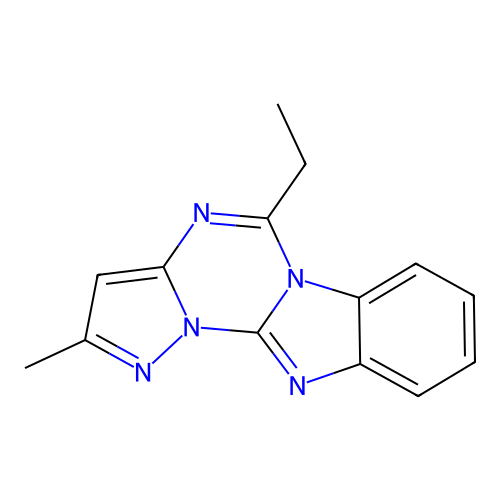5-Ethyl-2-methylbenzo[4,5]imidazo[1,2-a]pyrazolo[1,5-c][1,3,5]triazine structure