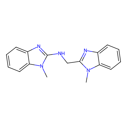1-methyl-N-[(1-methyl-1H-benzimidazol-2-yl)methyl]-1H-benzimidazol-2-amine structure