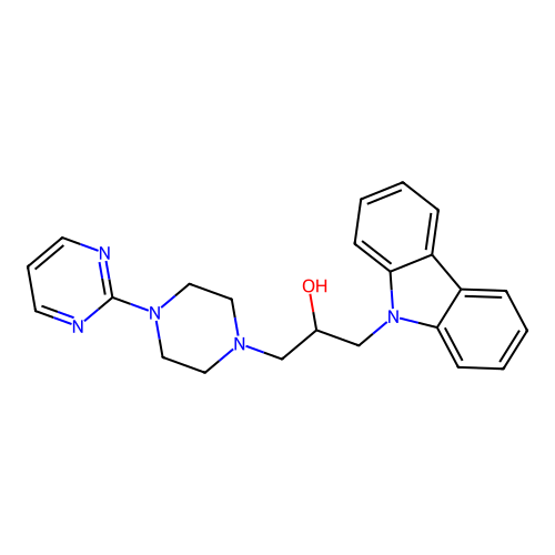 1-(9H-carbazol-9-yl)-3-[4-(2-pyrimidinyl)-1-piperazinyl]-2-propanol structure