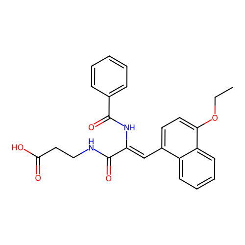 (Z)-3-(2-benzamido-3-(4-ethoxynaphthalen-1-yl)acrylamido)propanoic acid structure