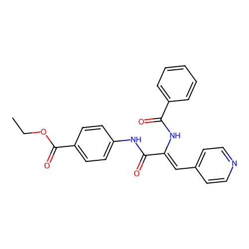 (Z)-ethyl 4-(2-benzamido-3-(pyridin-4-yl)acrylamido)benzoate structure