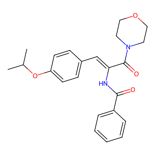 (Z)-N-(1-(4-isopropoxyphenyl)-3-morpholino-3-oxoprop-1-en-2-yl)benzamide structure
