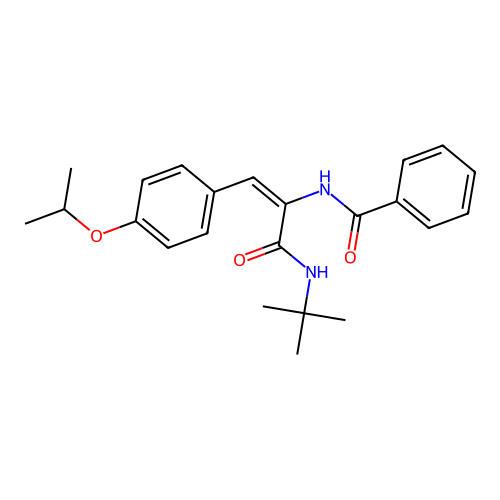 (E)-N-(3-(tert-butylamino)-1-(4-isopropoxyphenyl)-3-oxoprop-1-en-2-yl)benzamide structure