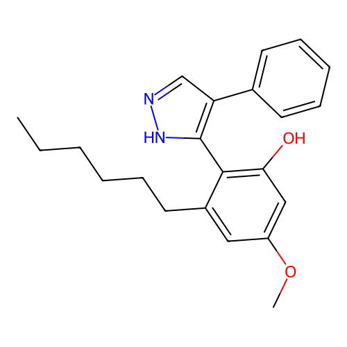 3-hexyl-5-methoxy-2-(4-phenyl-1H-pyrazol-5-yl)phenol structure
