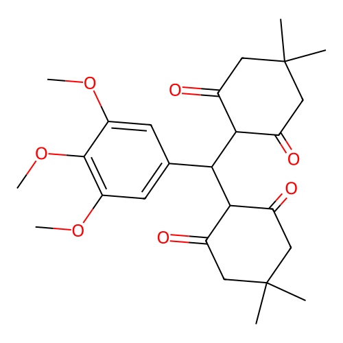 2,2'-((3,4,5-Trimethoxyphenyl)methylene)bis(5,5-dimethylcyclohexane-1,3-dione) structure