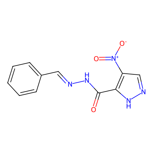 4-nitro-N'-[(E)-phenylmethylidene]-1H-pyrazole-3-carbohydrazide structure