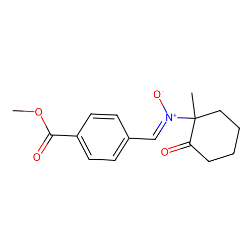 (Z)-N-(4-(methoxycarbonyl)benzylidene)-1-methyl-2-oxocyclohexanamine oxide structure