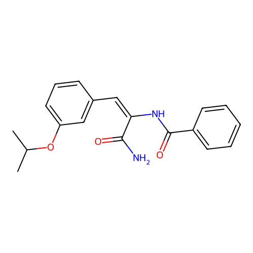 N-{(1E)-3-amino-3-oxo-1-[3-(propan-2-yloxy)phenyl]prop-1-en-2-yl}benzamide structure