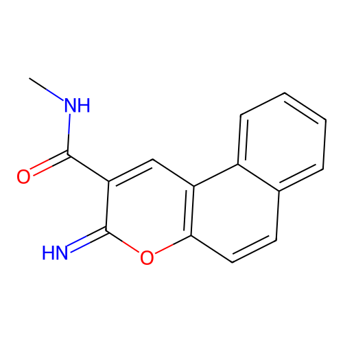 3-亚氨基-N-甲基苯并[f]色烯-2-甲酰胺 structure