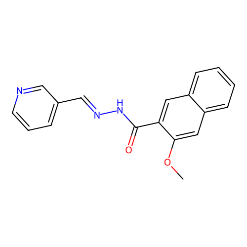 3-methoxy-N-[(E)-pyridin-3-ylmethylideneamino]naphthalene-2-carboxamide structure