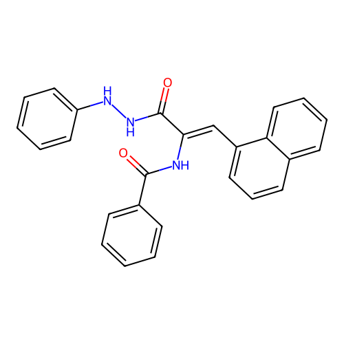 N-[(1Z)-1-(naphthalen-1-yl)-3-oxo-3-(2-phenylhydrazinyl)prop-1-en-2-yl]benzamide structure