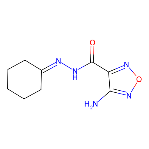 4-amino-N'-cyclohexylidene-1,2,5-oxadiazole-3-carbohydrazide structure