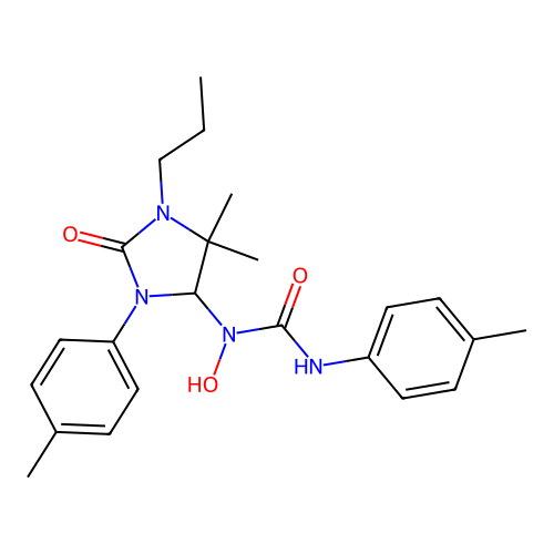 1-[5,5-dimethyl-3-(4-methylphenyl)-2-oxo-1-propylimidazolidin-4-yl]-1-hydroxy-3-(4-methylphenyl)urea structure