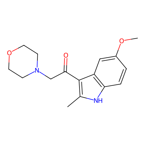 1-(5-methoxy-2-methyl-1H-indol-3-yl)-2-(morpholin-4-yl)ethanone structure