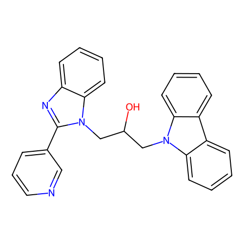 1-(9H-carbazol-9-yl)-3-[2-(pyridin-3-yl)-1H-benzimidazol-1-yl]propan-2-ol structure