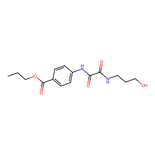 Propyl 4-({[(3-hydroxypropyl)amino](oxo)acetyl}amino)benzoate structure
