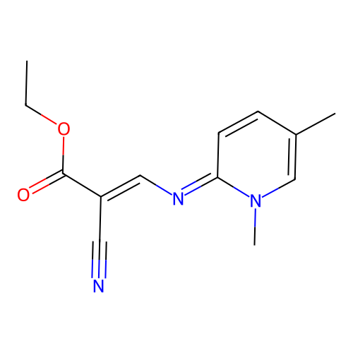 ethyl (E)-2-cyano-3-[(1,5-dimethylpyridin-2-ylidene)amino]prop-2-enoate structure