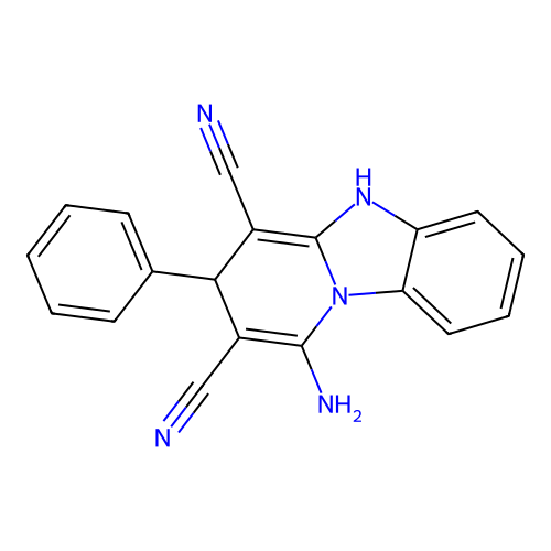 1-Amino-3-phenyl-3,5-dihydropyrido[1,2-a]benzimidazole-2,4-dicarbonitrile structure