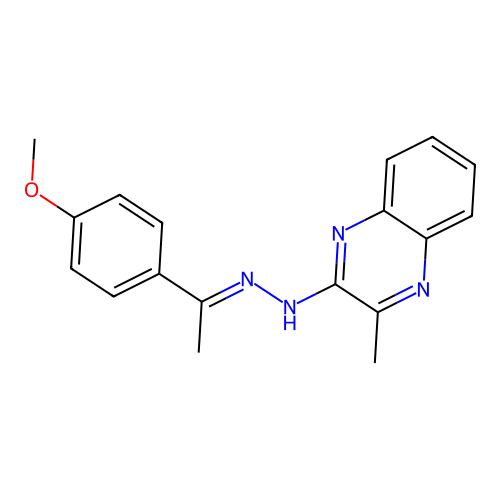 2-{(2E)-2-[1-(4-methoxyphenyl)ethylidene]hydrazinyl}-3-methylquinoxaline structure