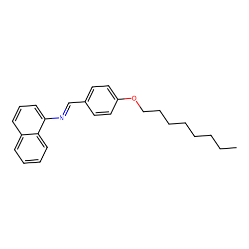N-{(E)-[4-(octyloxy)phenyl]methylidene}naphthalen-1-amine structure